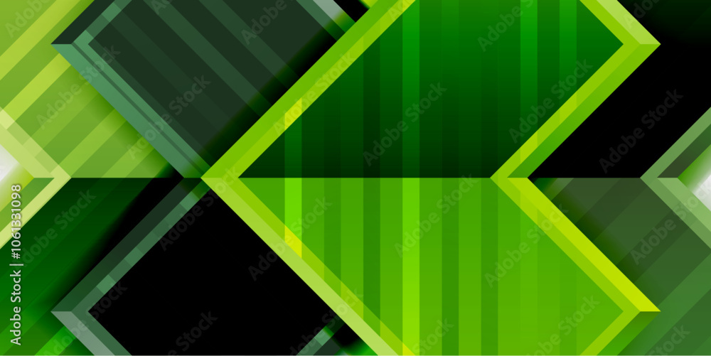 Poster Arrow symbols created with 3d effects and line texture geometric abstract background