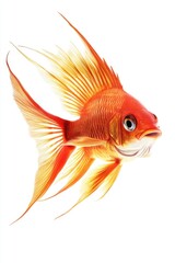 Fototapeta premium Goldfish with blue eyes on white