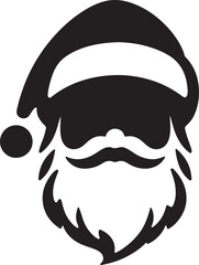 Christmas Santa Silhouette Vector Clean White Background.