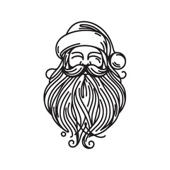 Christmas Santa Silhouette Vector Clean White Background.