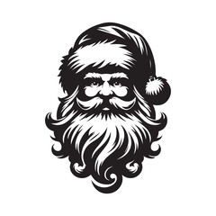 Obraz premium Santa Claus Silhouette Vector Illustration. White Background.