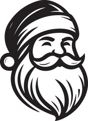 Santa Claus Silhouette Vector Illustration. White Background.