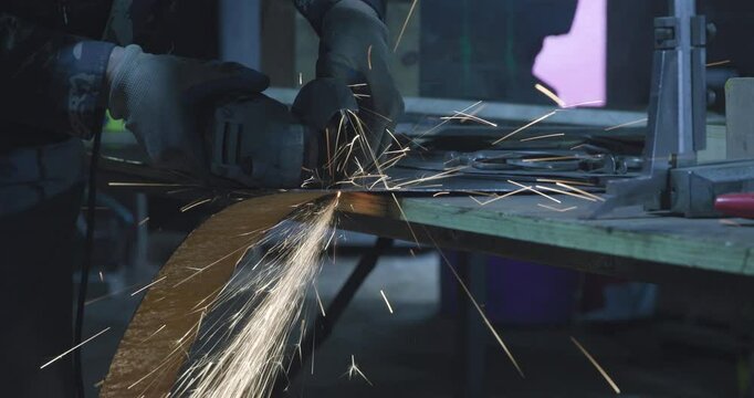 Angle grinder steel cutting