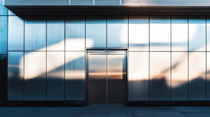 Reflective Facade: Modern Architecture at Dusk