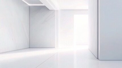 Fototapeta premium Bright Minimalist White Interior with Soft Shadows