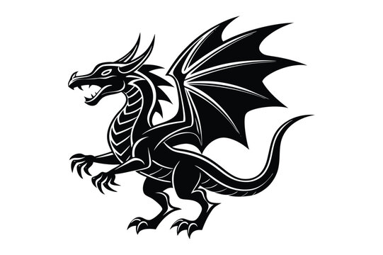 recommend clip art: black dragon vector, dragon silhouette vector illustration