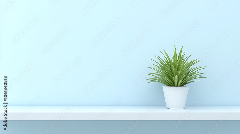 Poster minimalist plant shelf mockup abstract gradient background with copy space