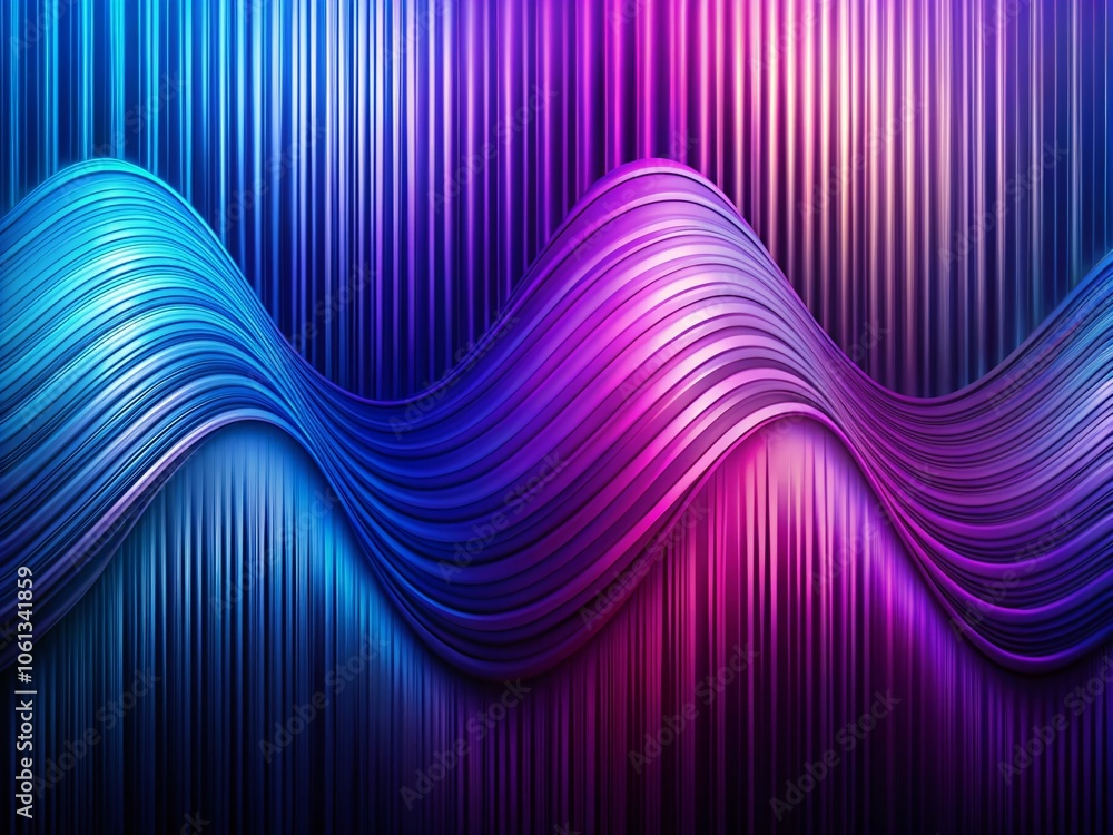 Poster abstract background with vertical wave pattern in purple and blue gradient for social media use - hi