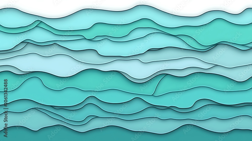 Poster abstract blue waves background clean blank canvas with empty space for designs