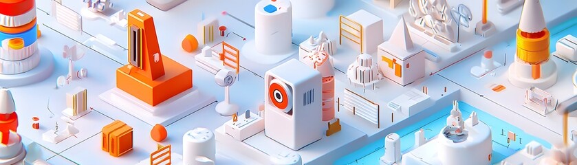 Abstract Cityscape in 3D Design.