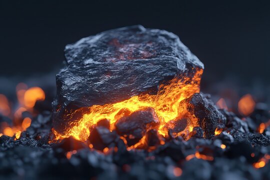 Detailed 3D representation of coal as an indispensable energy resource.