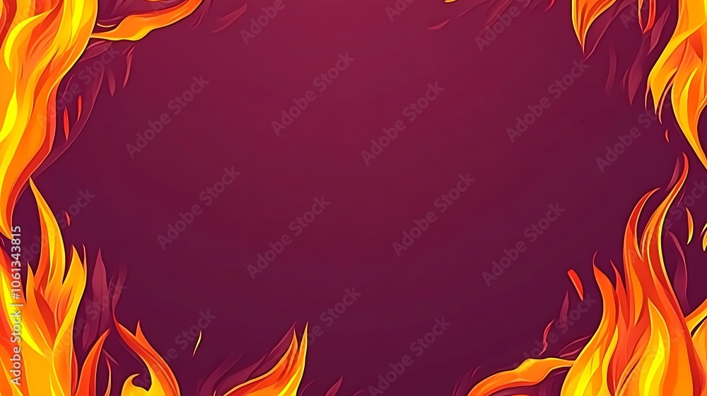 Poster fire frame background simple neutral background with free space for design