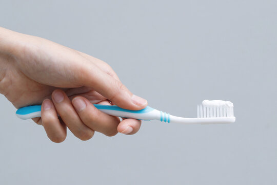 New toothbrush and toothpaste with  cleaning teeth