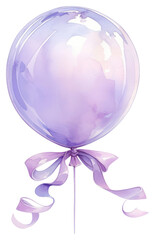 Obraz premium PNG Purple coquette balloon illustration watercolor pastel.