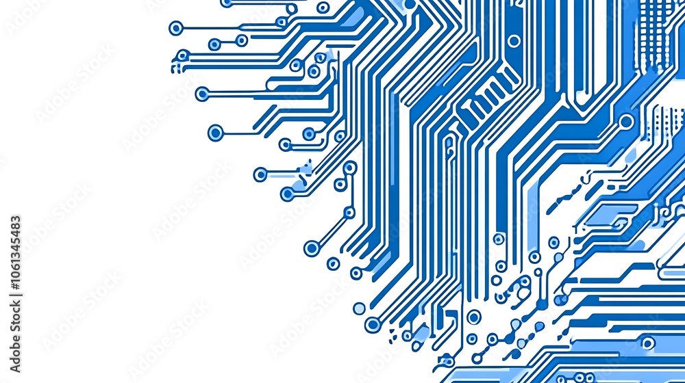 Aufkleber abstract blue circuit board background simple neutral background with free space for design