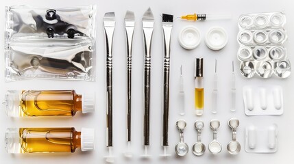 Medical Aesthetics on a White Background offers a glimpse into the world of beauty and wellness. A refined display of modern healthcare for enhancing appearance.
