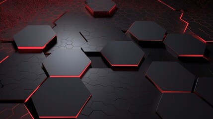 Modern Grey and Red Hexagon Background Design