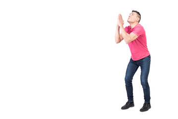 Man praying and asking God for forgiveness