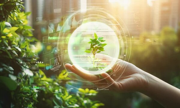 Net zero and carbon neutral.analyze investment sustainability ESG icons.ESG environmental protection concept, sustainable development, climate change, green energy recycle, carbon neutral