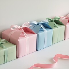 pastel colored Christmas gifts