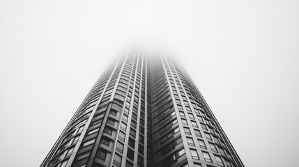 Fototapeta premium Towering Skyscraper Reaching for the Clouds