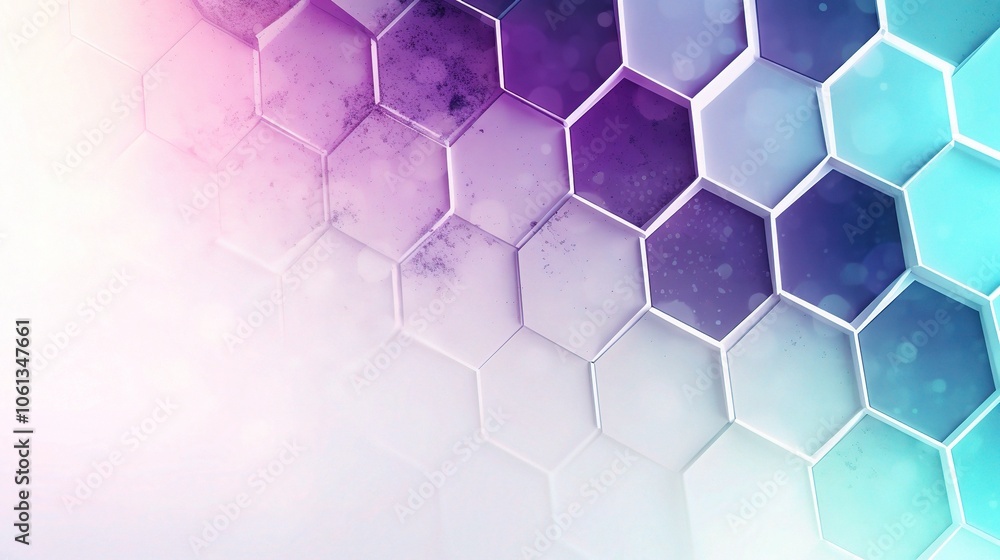 Poster modern hexagonal pattern on white gradient background