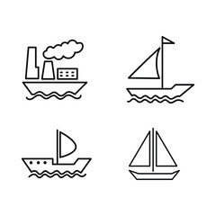 ship vector icon set