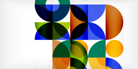 Obraz premium Colorful circle abstract background. Template for wallpaper, banner, presentation, background