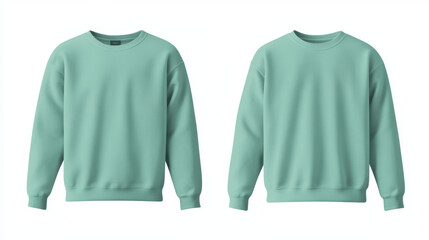 Front View of Blank Green Sweatshirt Template