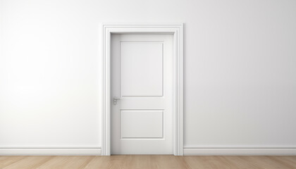 White Door with Wood Floor and White Trim