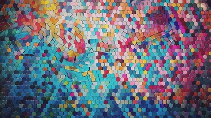 Vivid Abstract Mosaic Tile Pattern