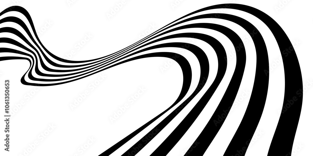 Sticker abstract perspective line stripes with 3d dimensional effect.