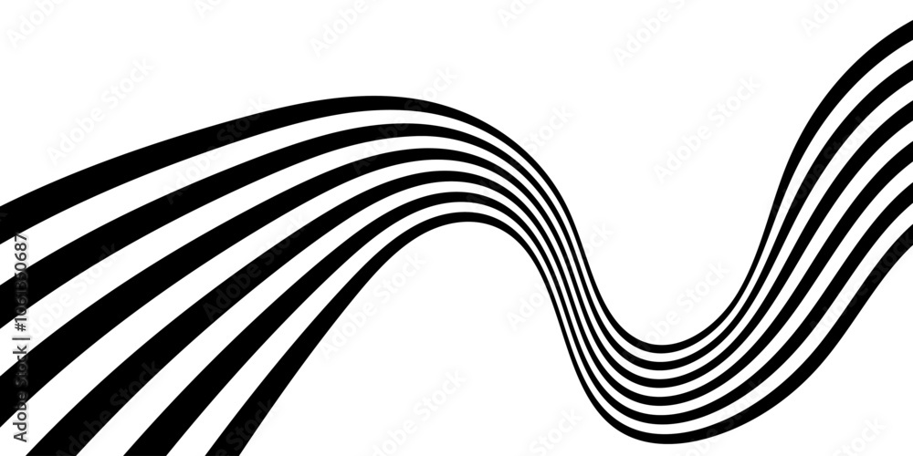 Sticker abstract perspective line stripes with 3d dimensional effect.