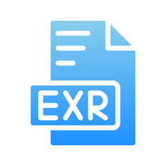 Exr file type document Icon, with gradient fill. can be used for applications and websites