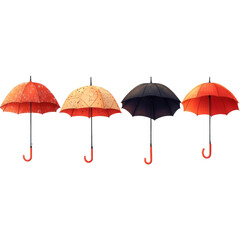 Four Umbrellas Hanging in a Row