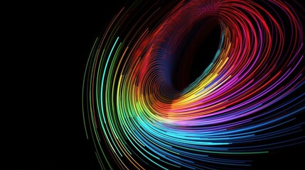 Colorful 3D Vortex Light Lines Animation