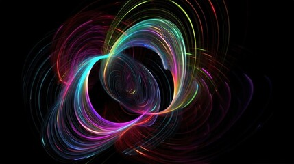 Colorful 3D Vortex Light Effect Design