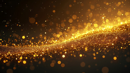 golden bukes fall down on a black background.