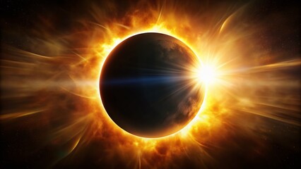 Breathtaking Macro Photography of a Total Solar Eclipse, Capturing Celestial Wonders in Stunning Detail with Sun and Moon Interaction, Dramatic Light Effects, and Cosmic Elements