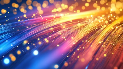 Obraz premium Vibrant Fiber Optic Lights Illuminating the Darkness