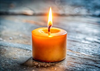Candle Flame of Resilience in the Dark - A Symbol of Hope and Solitude