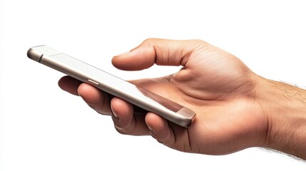 Naklejka premium A Hand Holding a Gold Smartphone