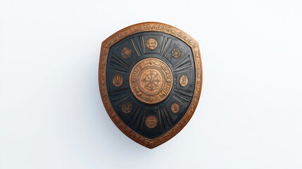 Antique shield, white isolate background