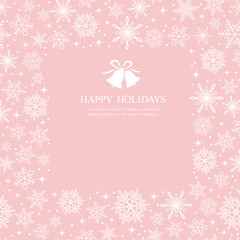 Happy Holidays Vector Square Frame Illustration With Abstract Snowflakes Pattern And Text Space.