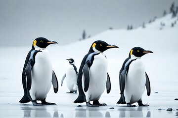 Fototapeta premium Group of emperor penguins in Antarctica