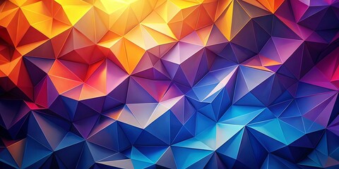 Obraz premium Abstract Polygonal Gradient Transition From Warm To Cool Tones