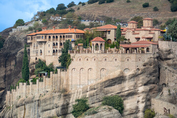 monastery of Agion Panton, All Saints, also known as Varlaam Monastery. The Greek Orthodox Meteora...