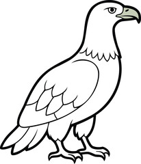 Fototapeta premium Bold Eagle Black and White Clip Art Illustration