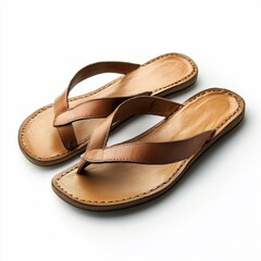 Naklejka premium A stylish pair of sandals isolated on a clean white background.