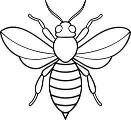 Bee Black and White Clip Art Illustration